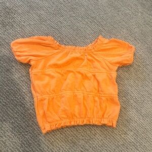 Old Navy Girls Bright Orange Off-Shoulder Crop Top